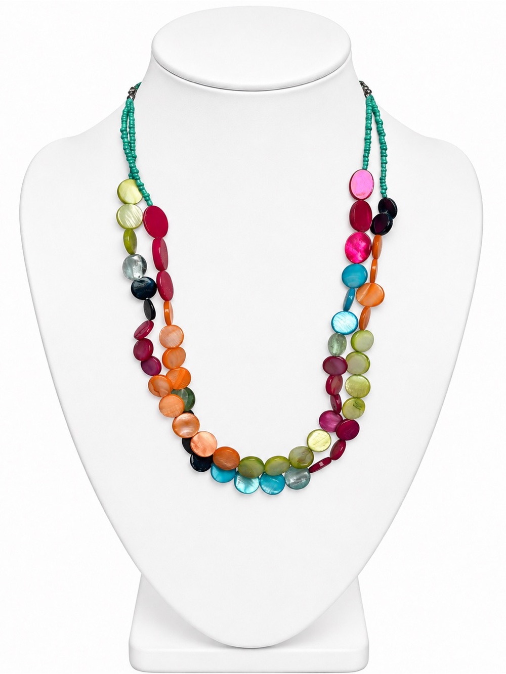 Unbranded Colorful Multistrand Beaded Adjustable Statement Necklace